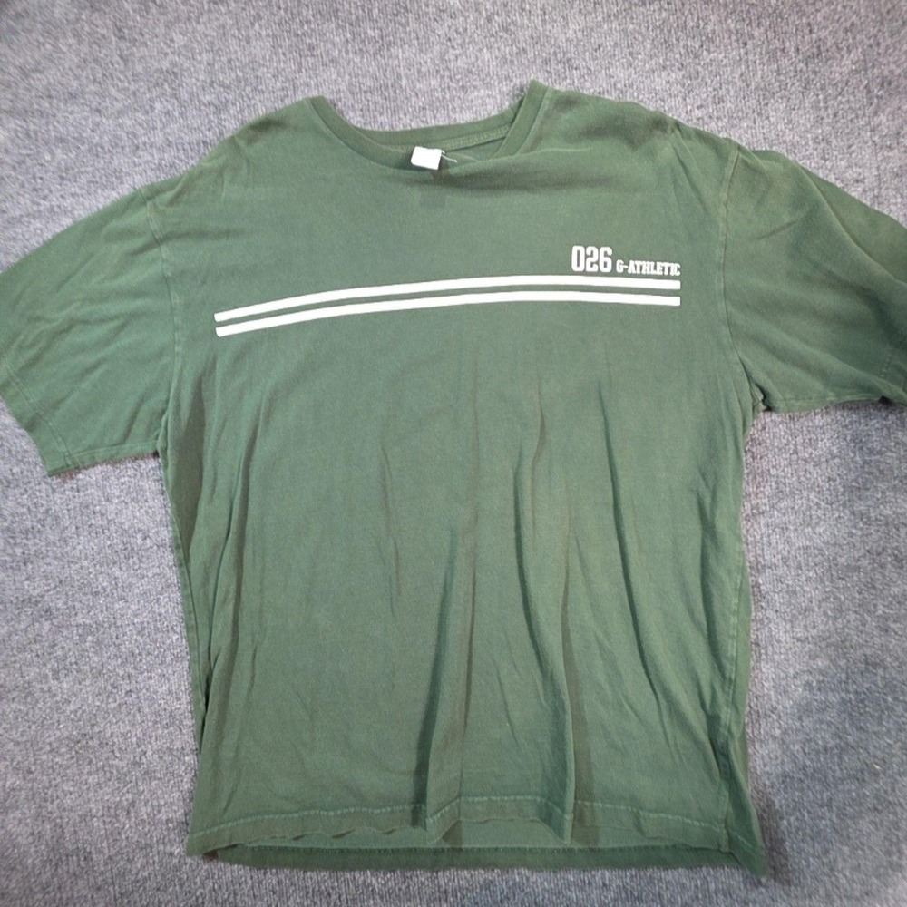 Gap Shirt Mens XL Green 026 G Athletic Stripe Graphic Tee T-Shirt Casual Top